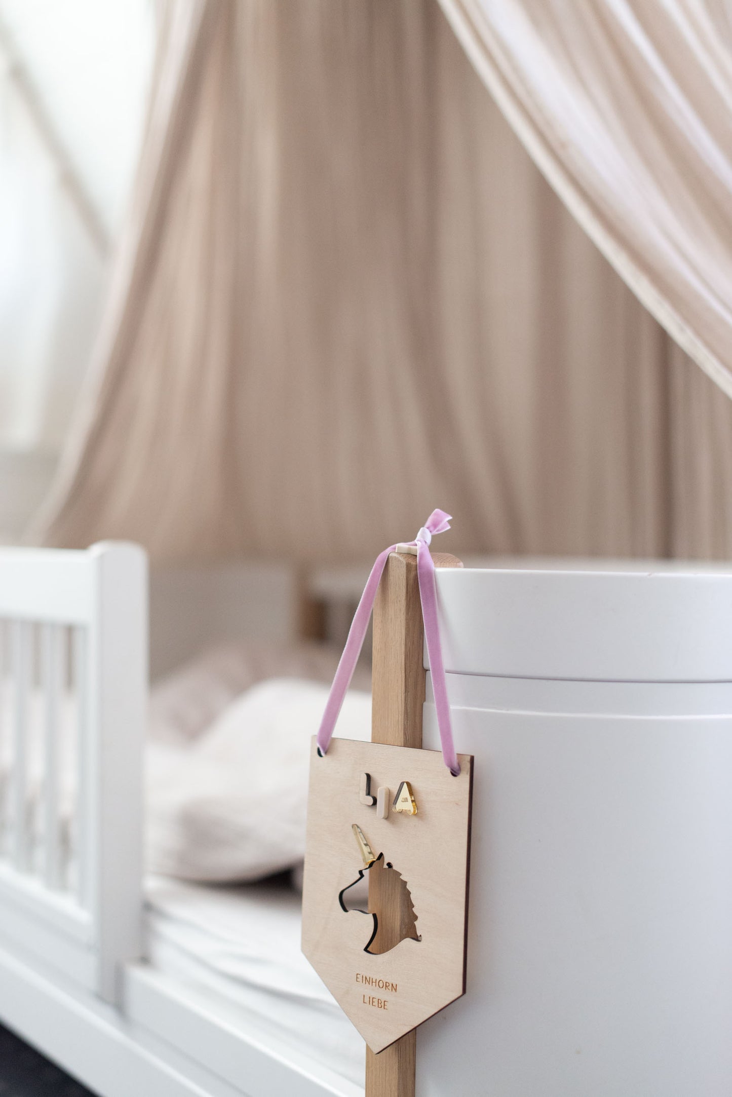 Wimpel Kinderzimmer Einhorn – EINHORN LIEBE – Wanddeko Einhörner