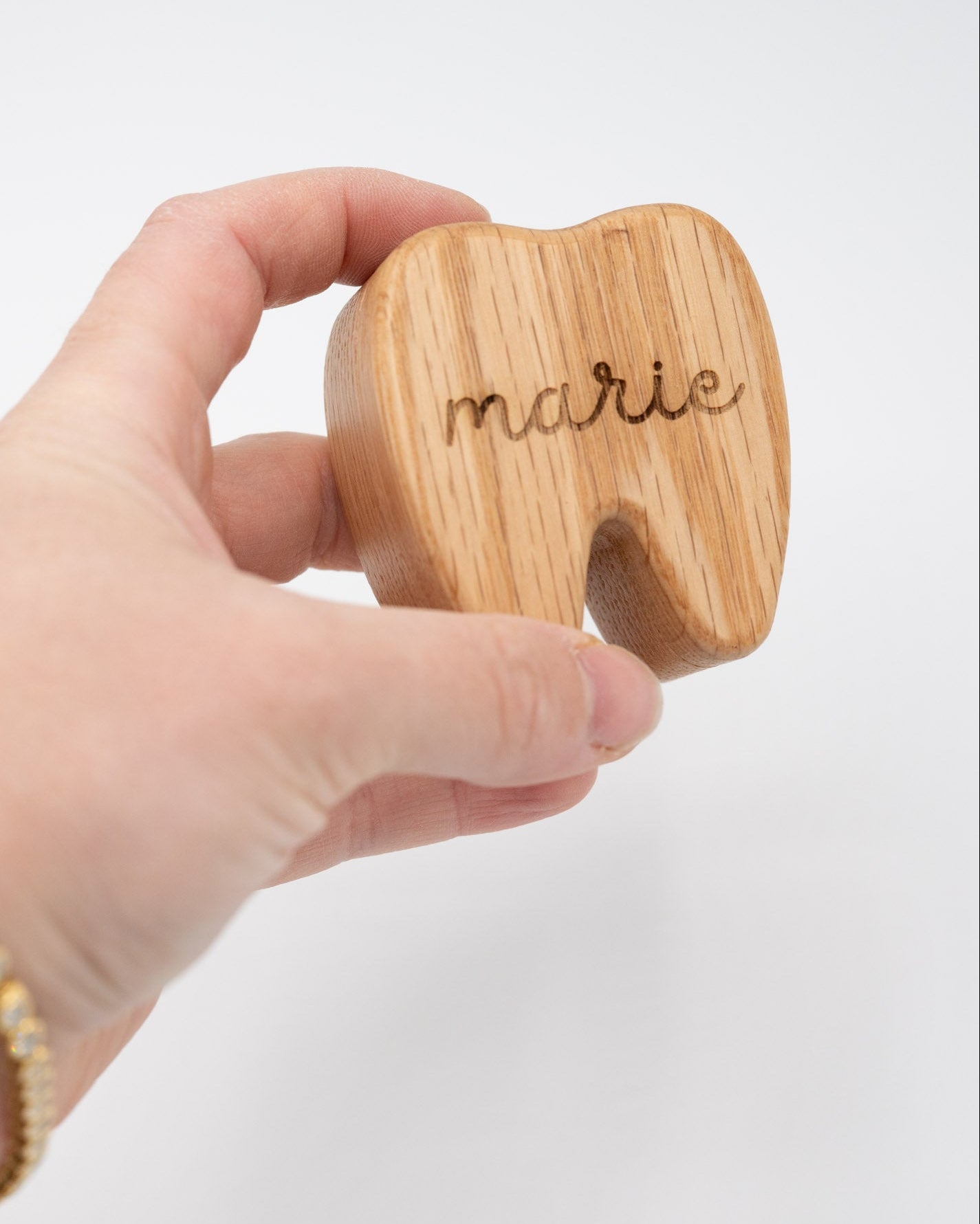 Kinder Zahnbox aus Eiche – personalisierte Milchzahndose mit Namen