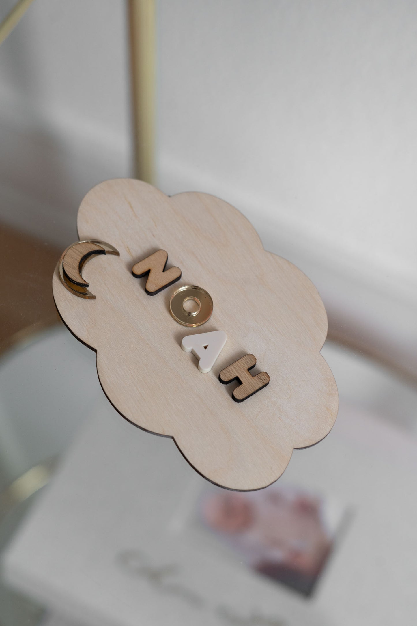 Türschild fürs Kinderzimmer mit 3D-Namen - Namensschild Baby - WOLKE