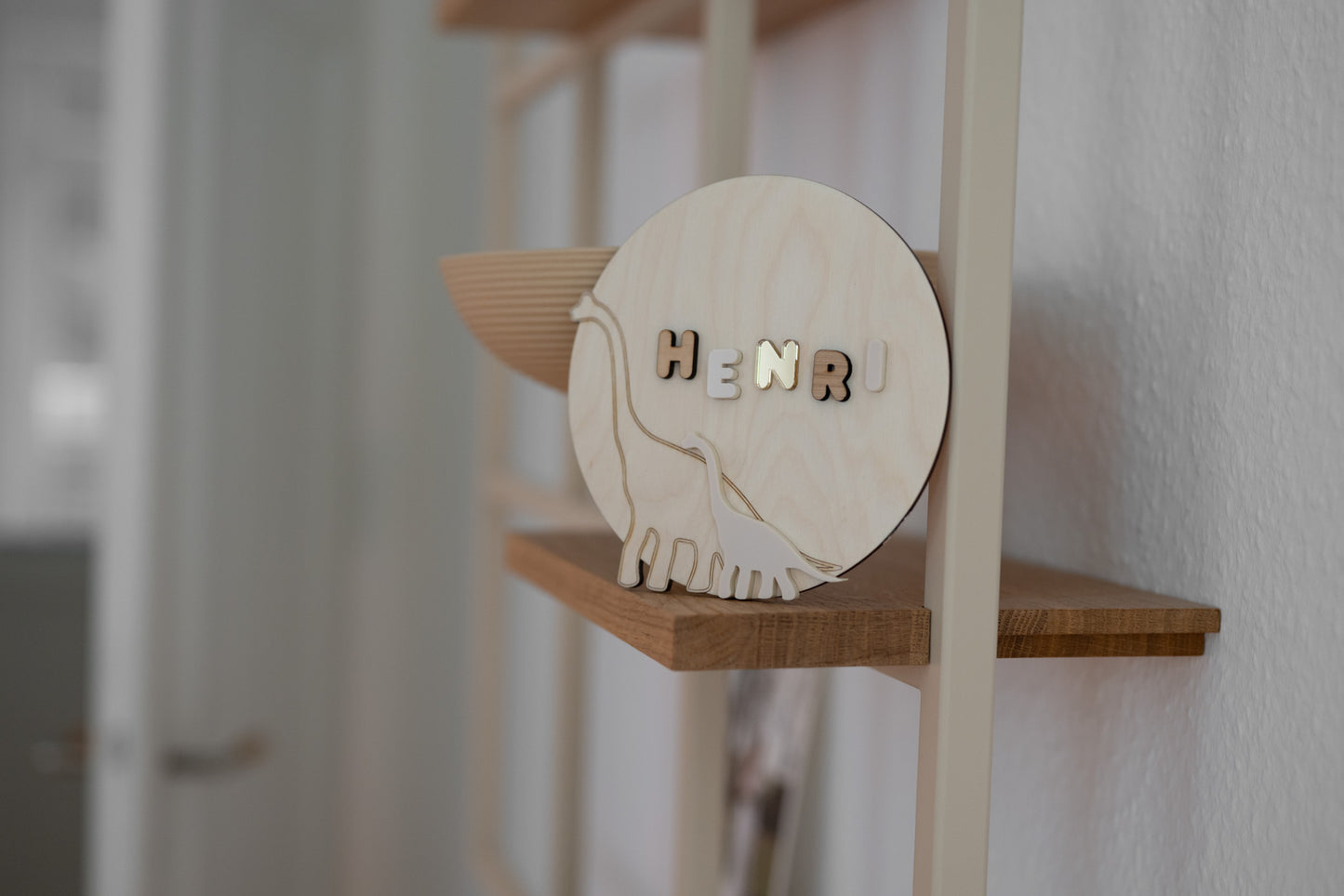 Türschild fürs Kinderzimmer mit 3D-Namen - Namensschild Baby - DINO