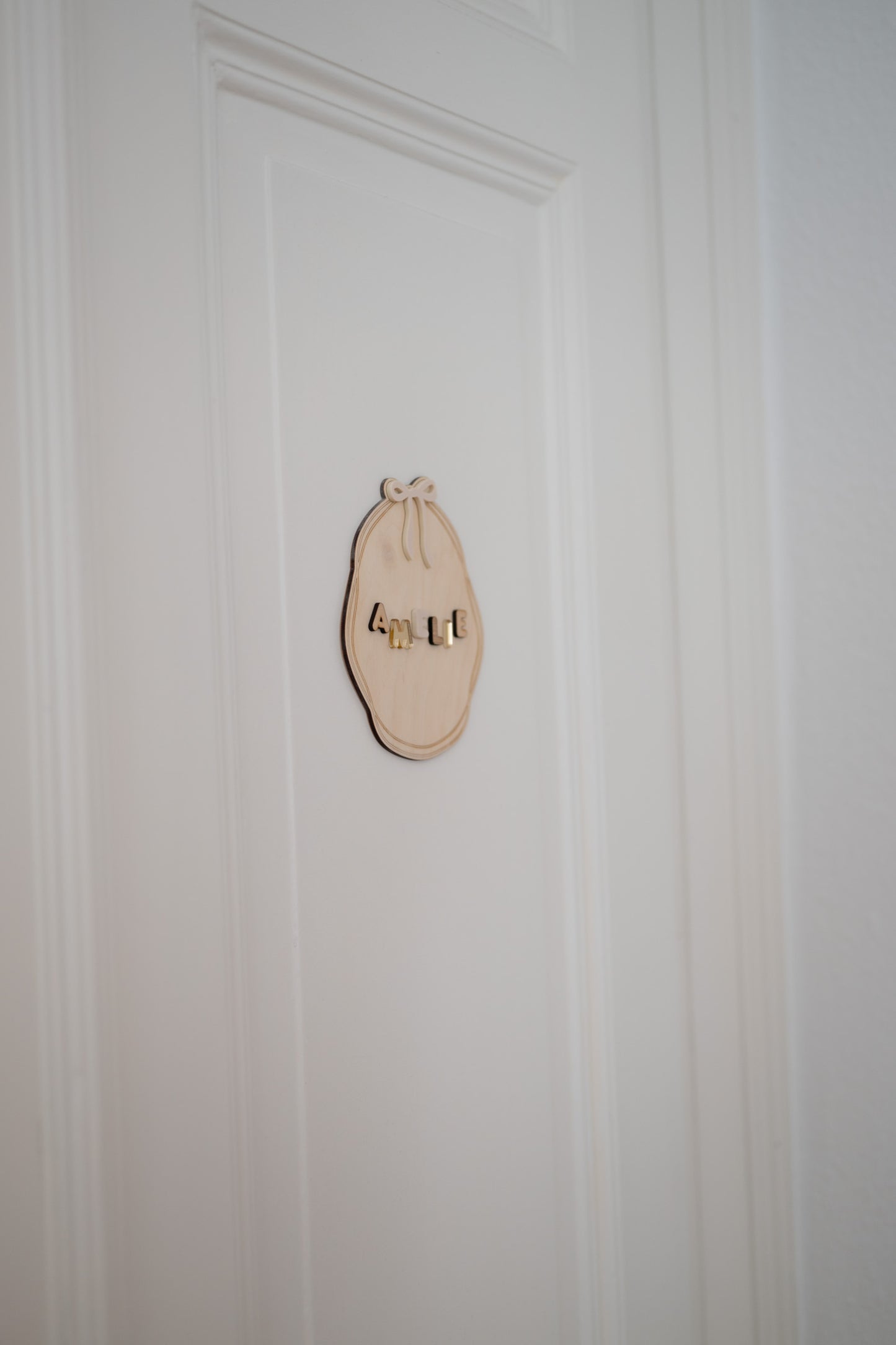 Türschild fürs Kinderzimmer mit 3D-Namen - Namensschild Baby - SCHLEIFE