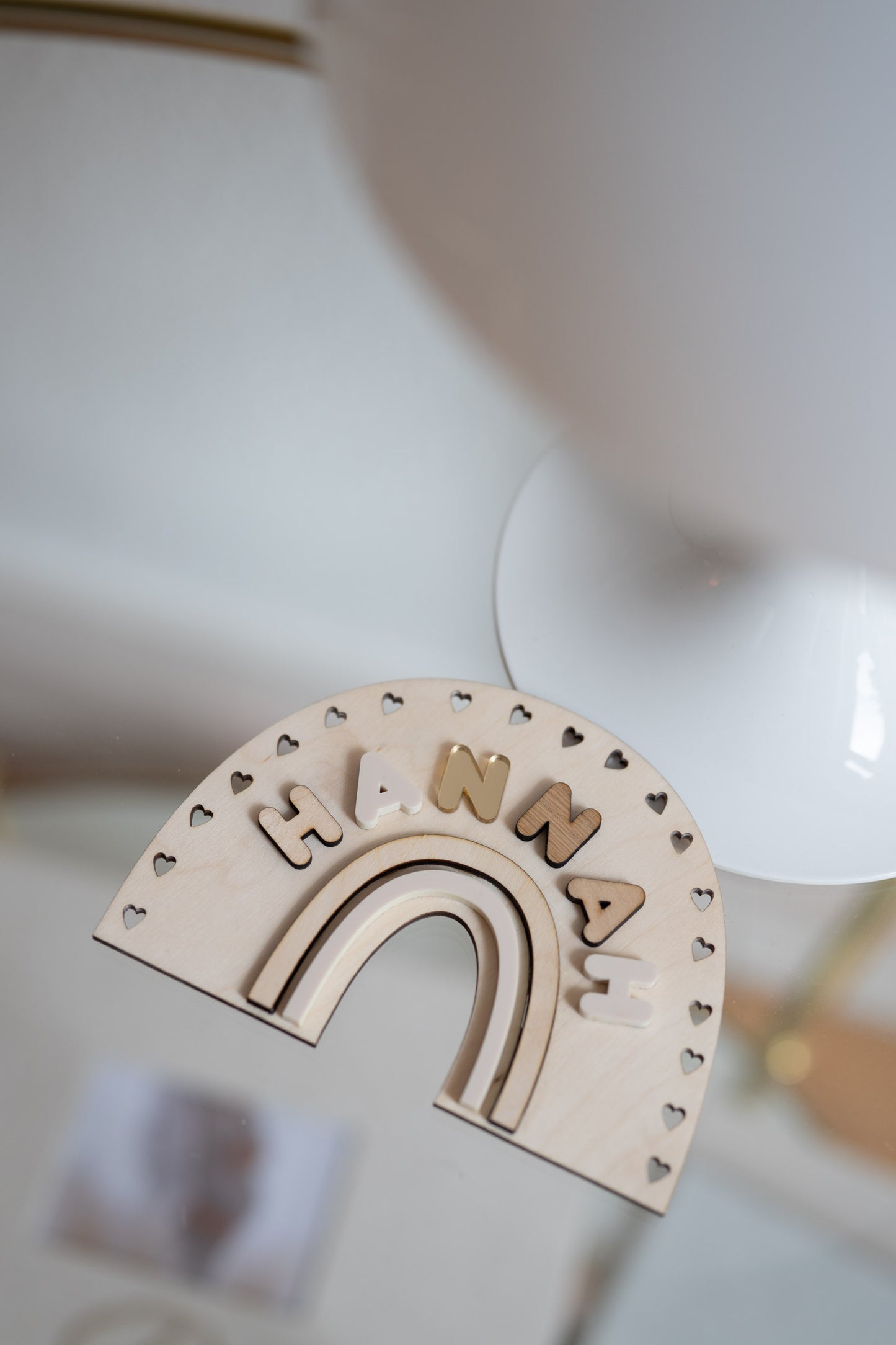 Türschild fürs Kinderzimmer mit 3D-Namen - Namensschild Baby - REGENBOGEN
