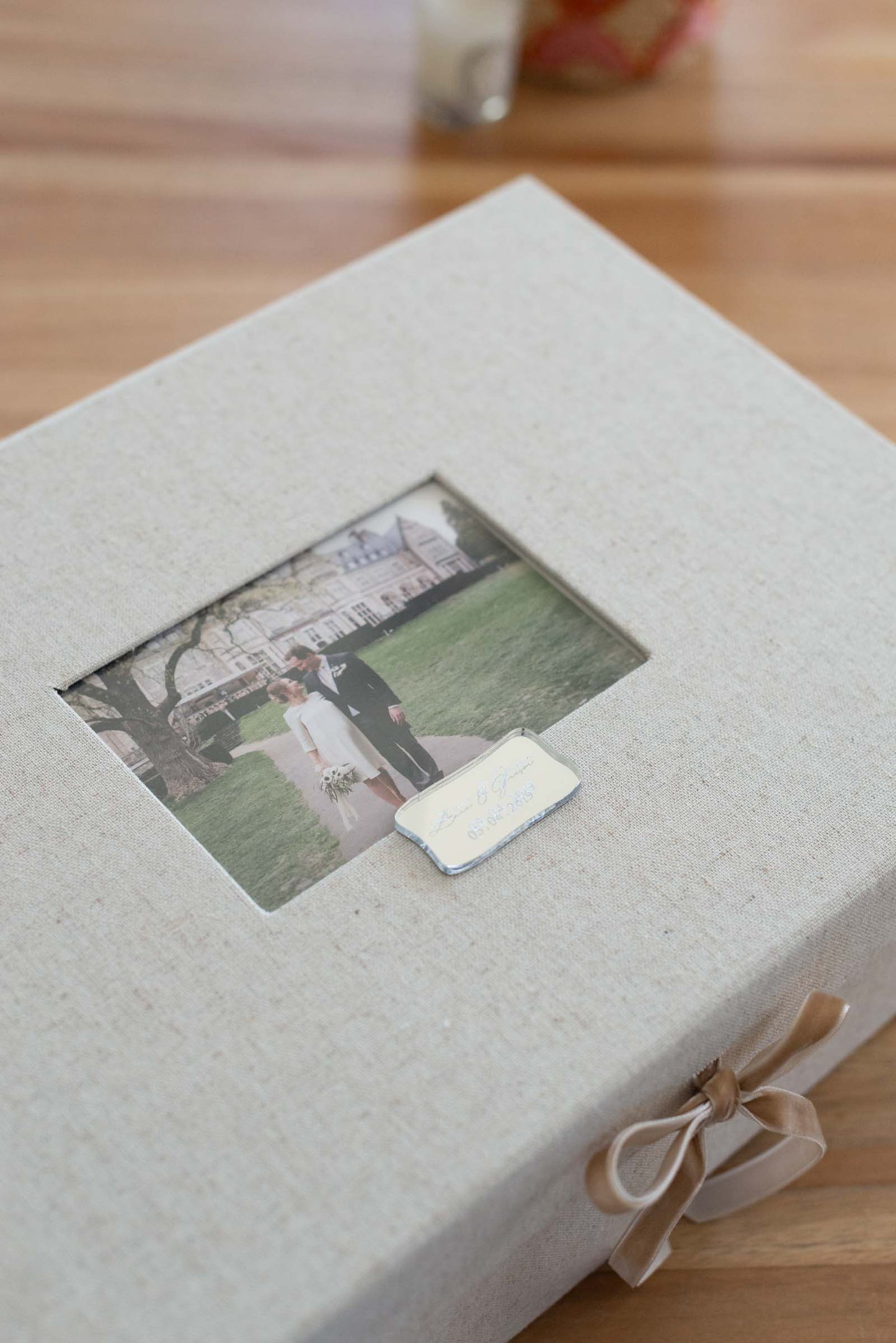 Personalisierte Hochzeitserinnerungsbox - XL Erinnerungsbox aus Leinen - HOCHZEITSEDITION