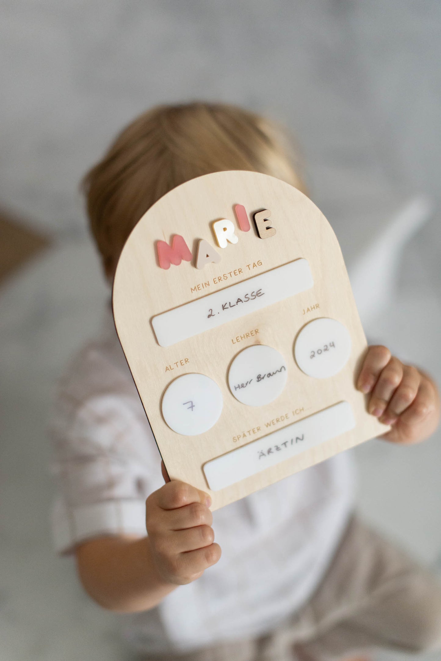 Mein erster Schultag - Foto Tafel - Schild zur Einschulung - Geschenkidee - TYP 3