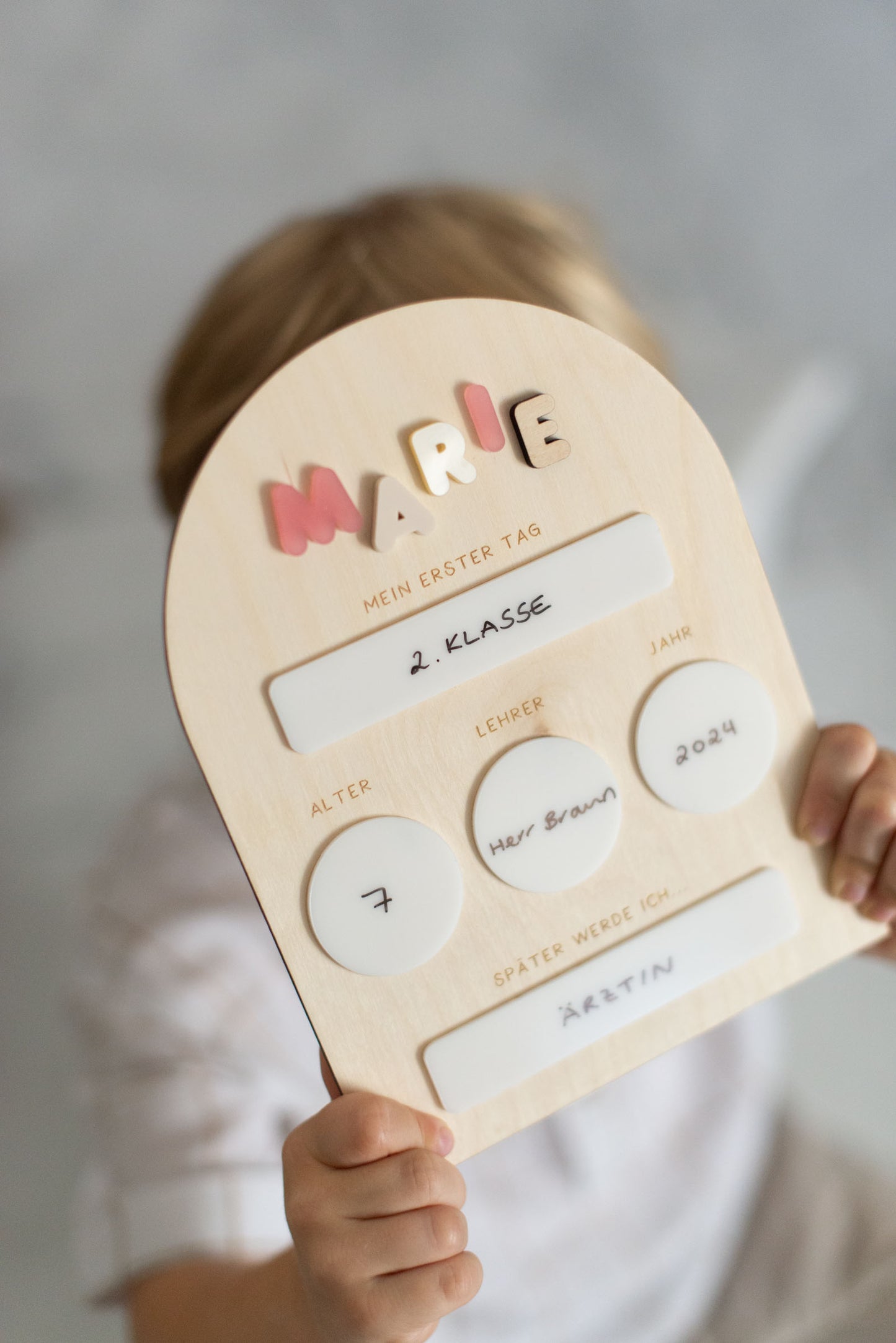 Mein erster Schultag - Foto Tafel - Schild zur Einschulung - Geschenkidee - TYP 3
