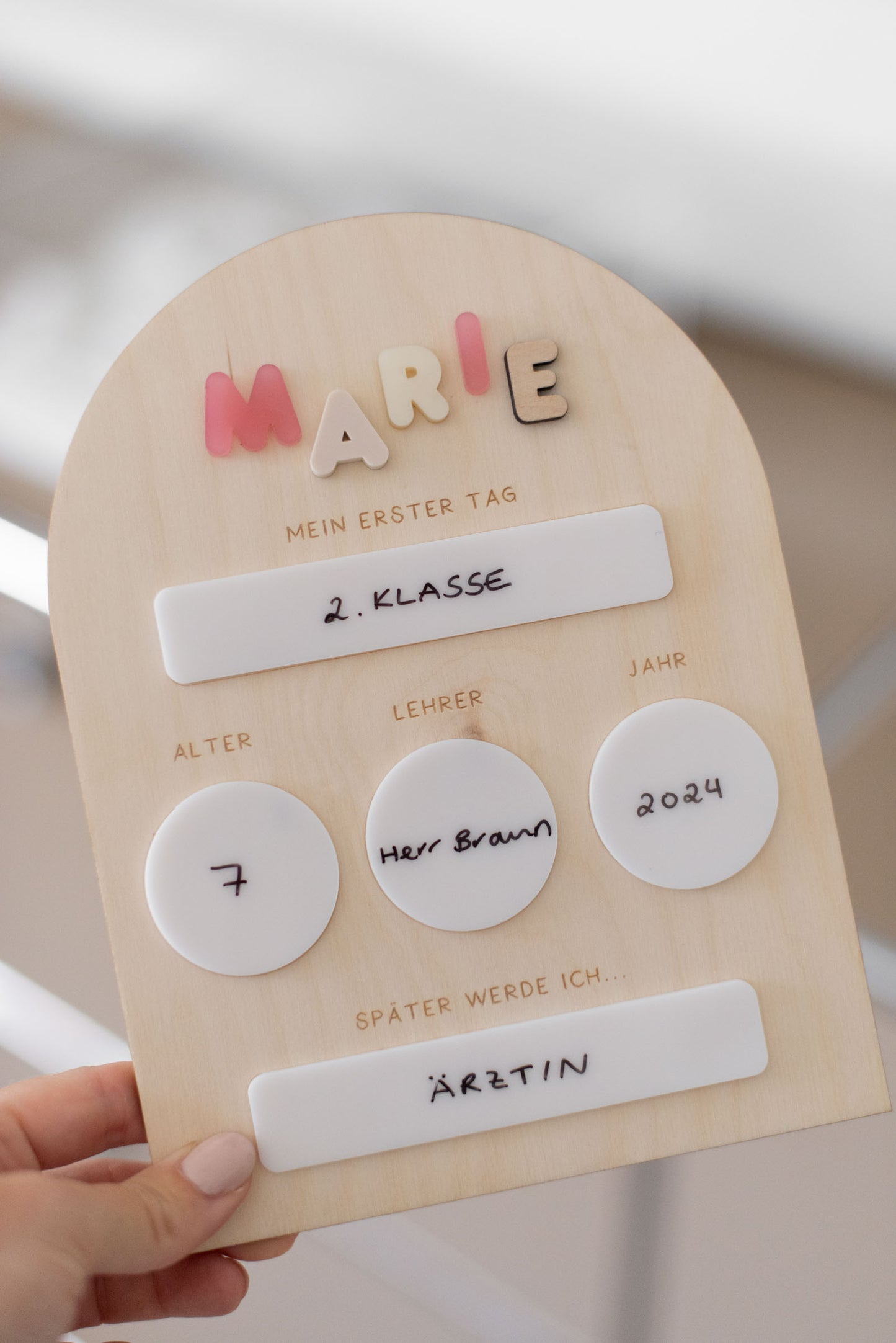 Mein erster Schultag - Foto Tafel - Schild zur Einschulung - Geschenkidee - TYP 3