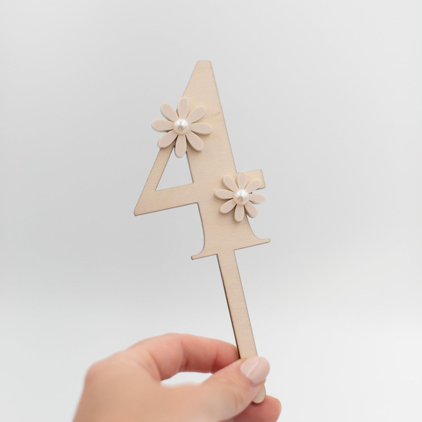 Caketopper Zahlen Gänseblümchen PEARLS - Zahlen Daisy Deko Erster Geburtstag - Kuchendeko Gänseblümchen