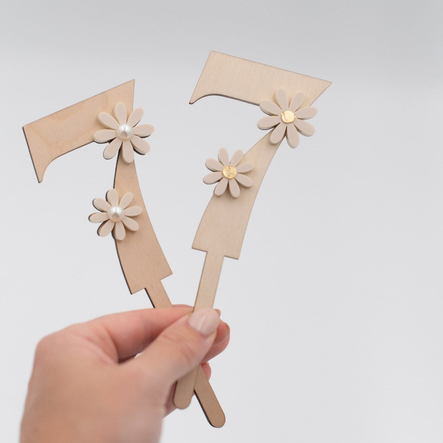 Caketopper Zahlen Gänseblümchen GOLD - Zahlen Daisy Deko Erster Geburtstag - Kuchendeko Gänseblümchen