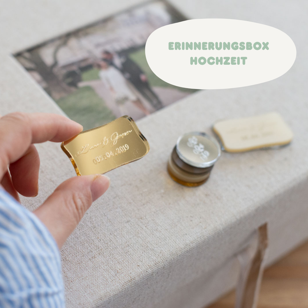 Personalisierte Hochzeitserinnerungsbox - XL Erinnerungsbox aus Leinen - HOCHZEITSEDITION