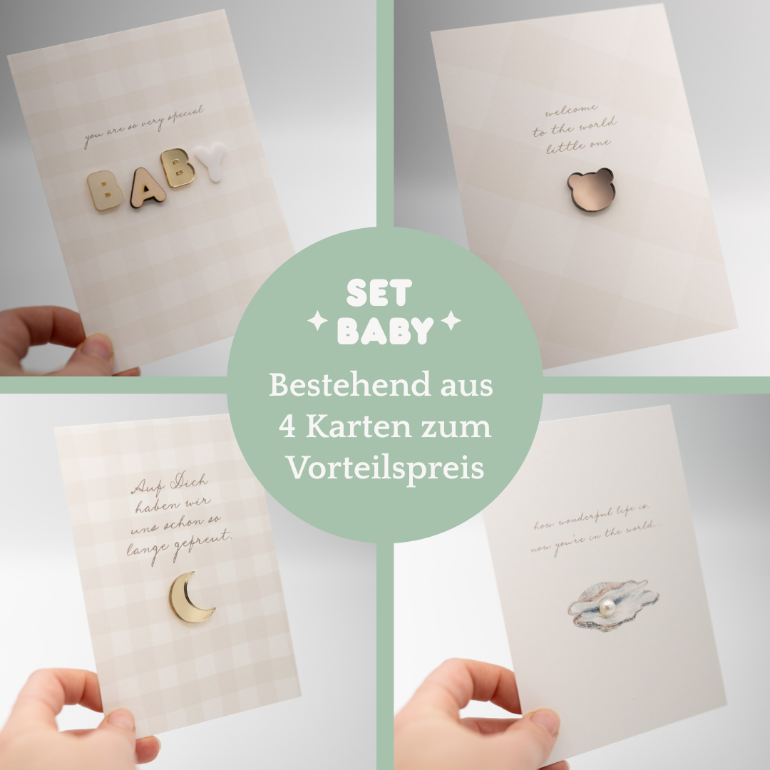Hochwertige 3D Karten - 4er SET BABY