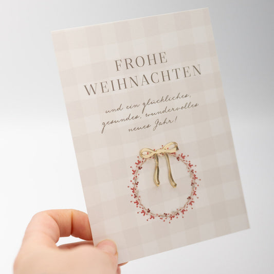 Hochwertige 3D Karte - WEIHNACHTEN - KRANZ – besondere Grußkarten für besondere Momente