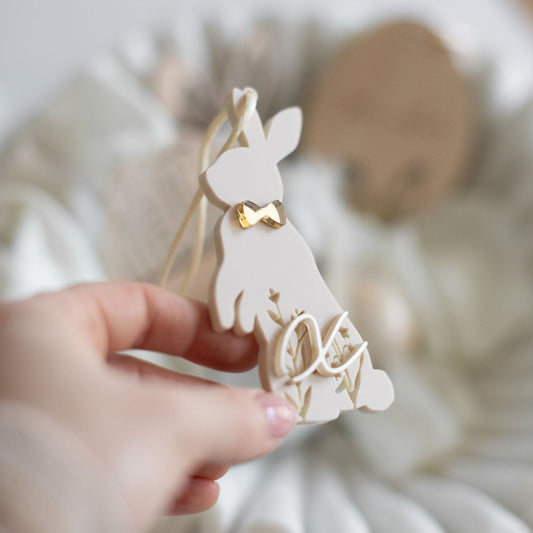 Osteranhänger HASE mit BUCHSTABEN - Personalisiert 4mm Acrylglas - Oster Dekoration für den Kinder Osterkorb