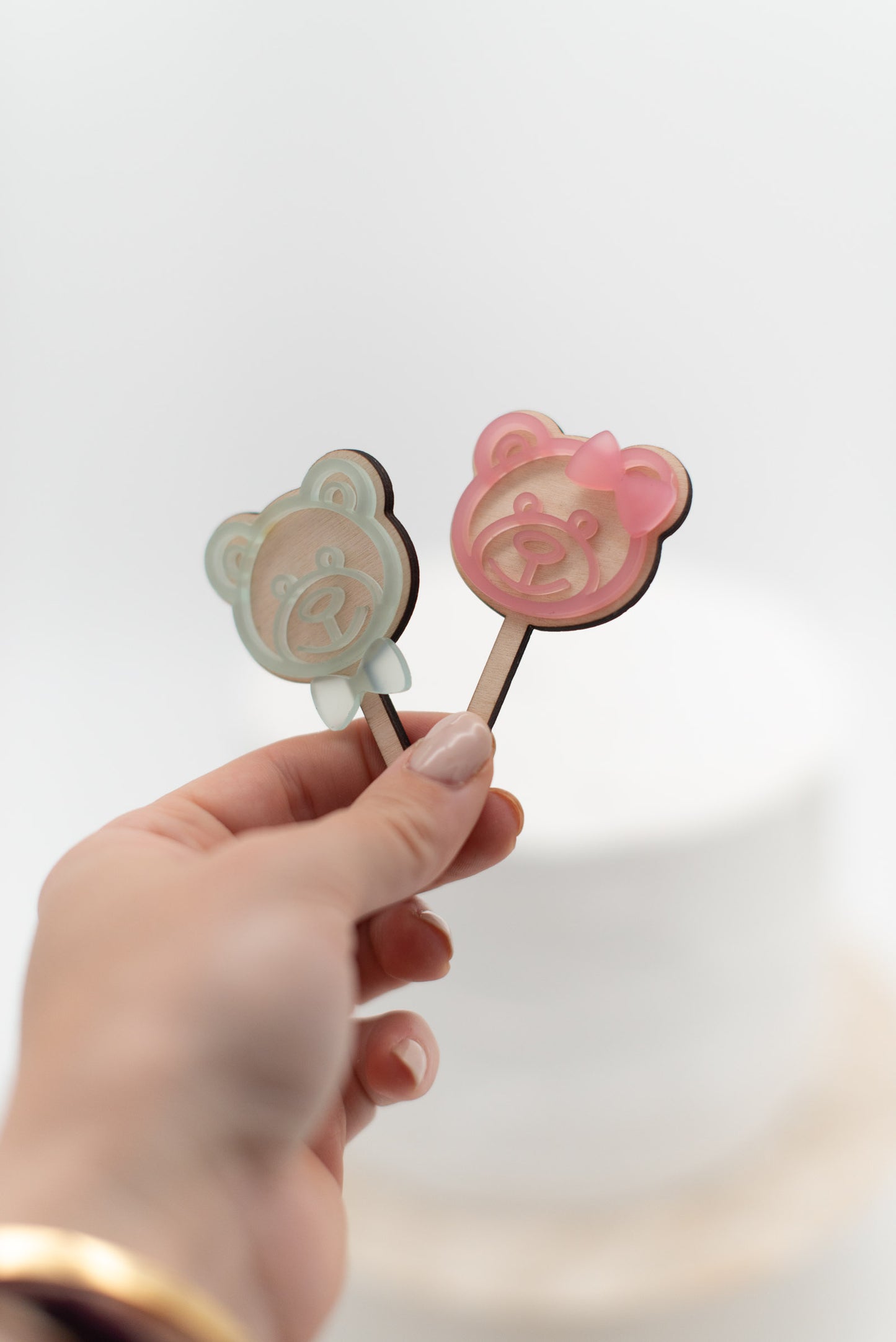 Caketopper Set - Gender Reveal Torte Bärchen - Babyparty Torte