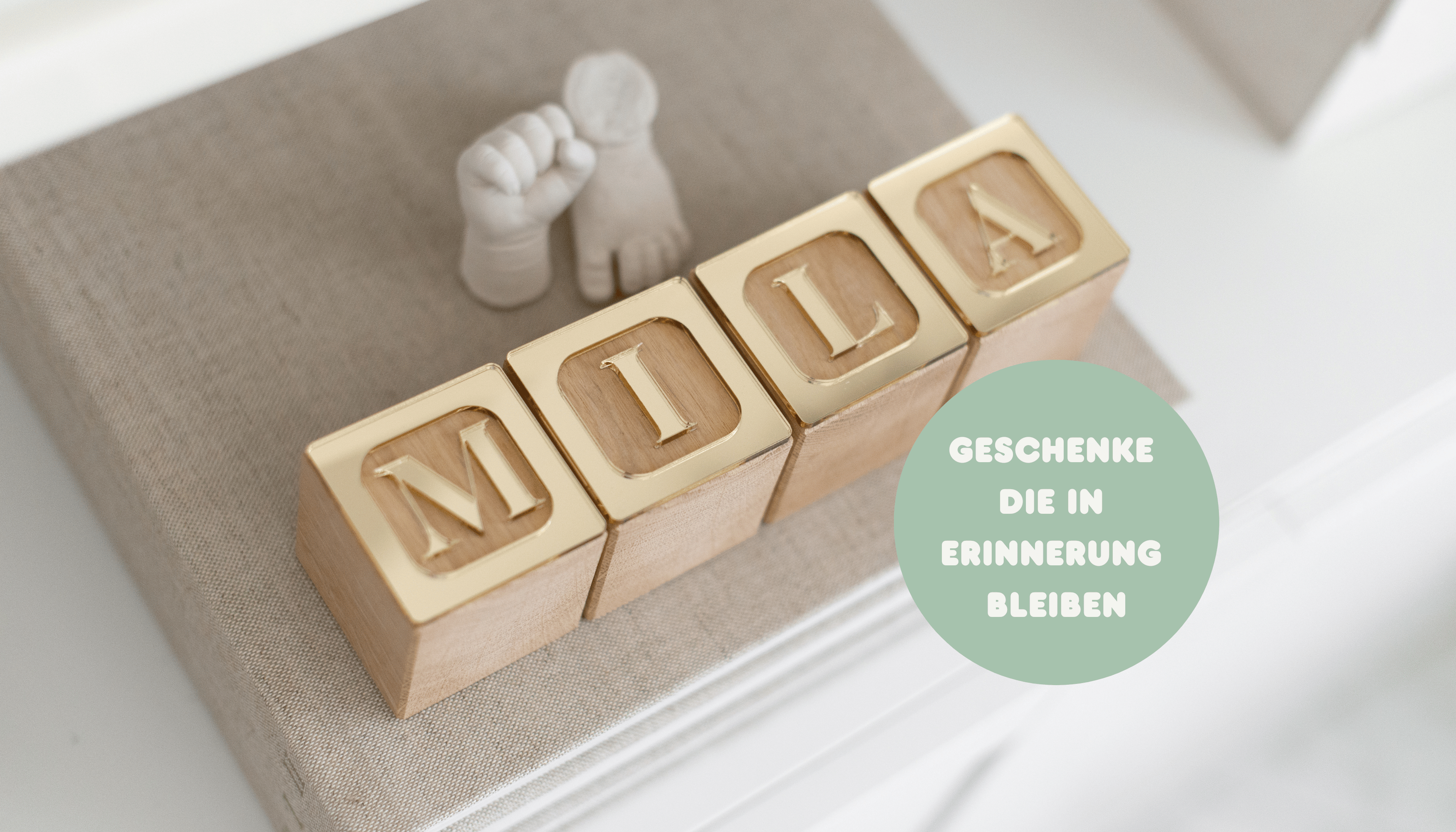 Hochwertige Buchstabenwürfel aus Eiche als besondere kinderzimmer Dekoration, super fürs Babyzimmer